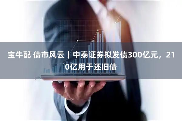 宝牛配 债市风云｜中泰证券拟发债300亿元，210亿用于还旧债